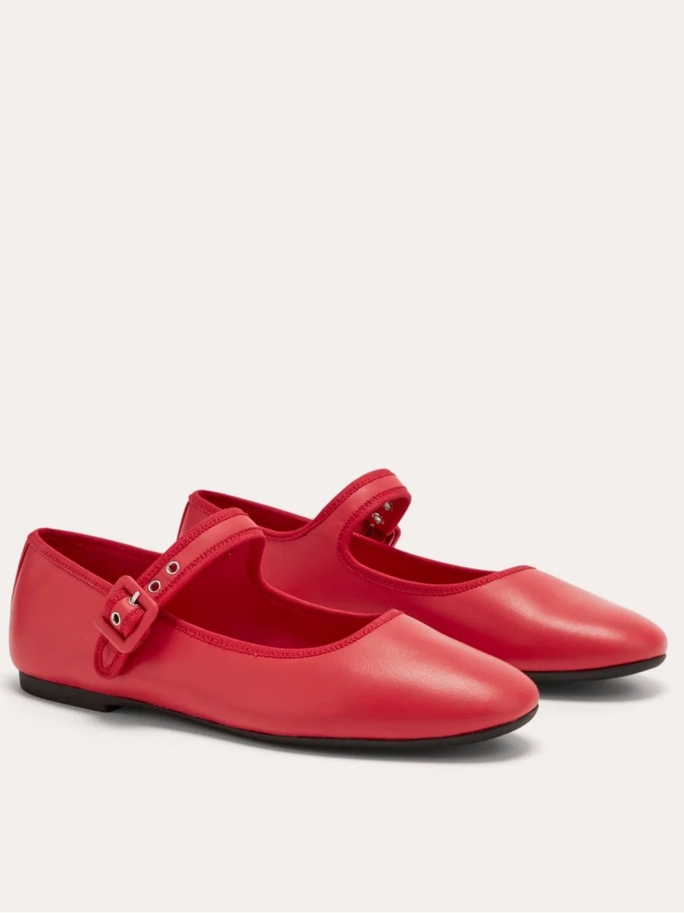 Everlane The Day Buckle Mary Jane Flats Classic Red Leather Shoes Size 9 New